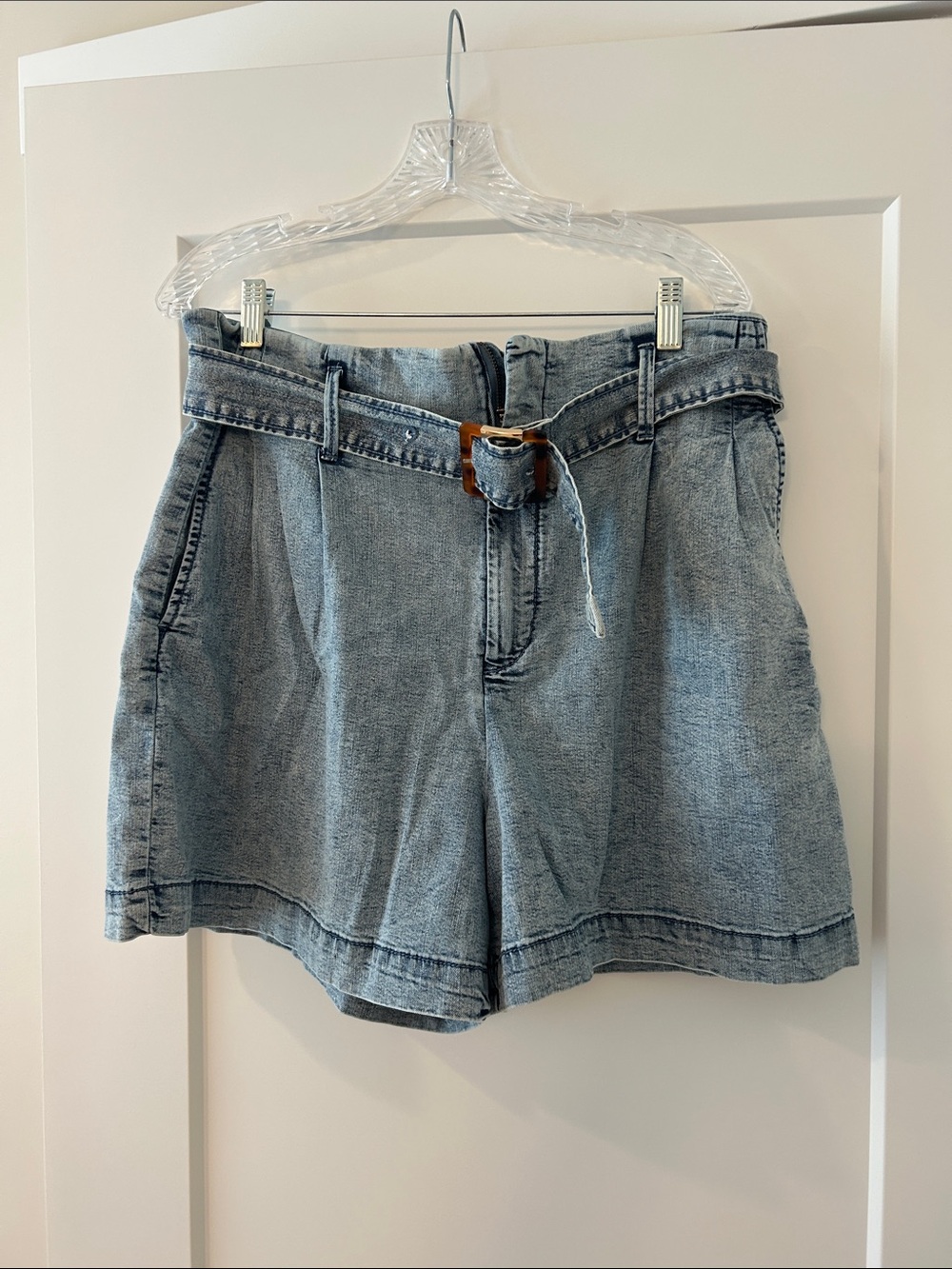 Joe Fresh Light Blue High-Waist Denim Shorts with Belt